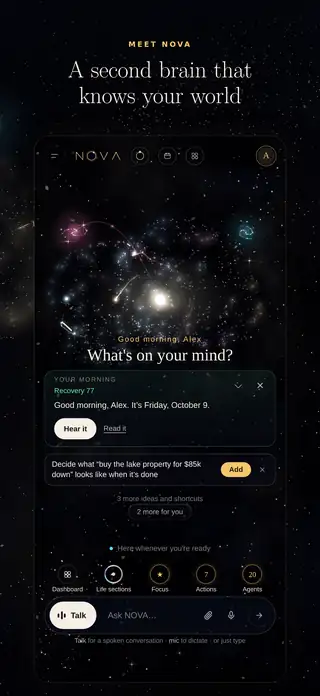 NOVA on iPhone: the brain, a morning brief and one suggestion